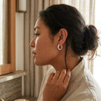 Silver Textured Hoops