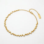 Gold Wavy Choker Necklace