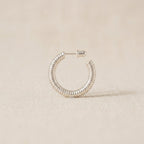 Silver Textured Hoops